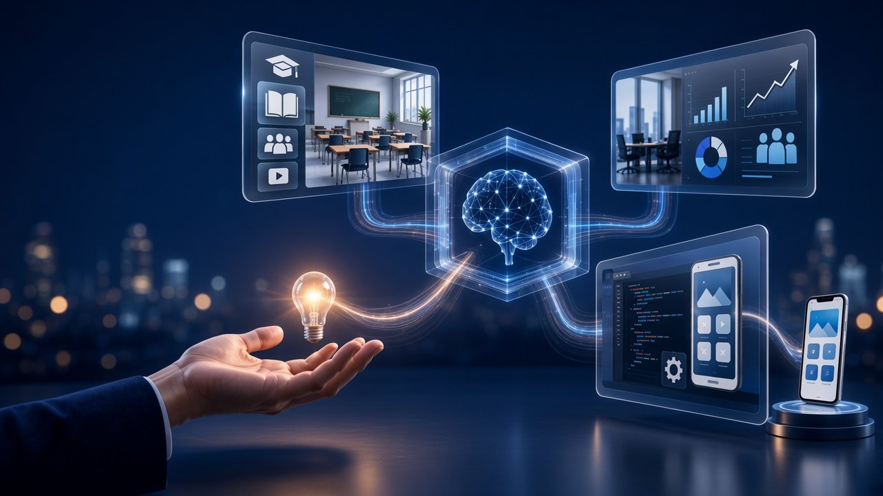 AI-powered solutions: from idea to education, business, and apps