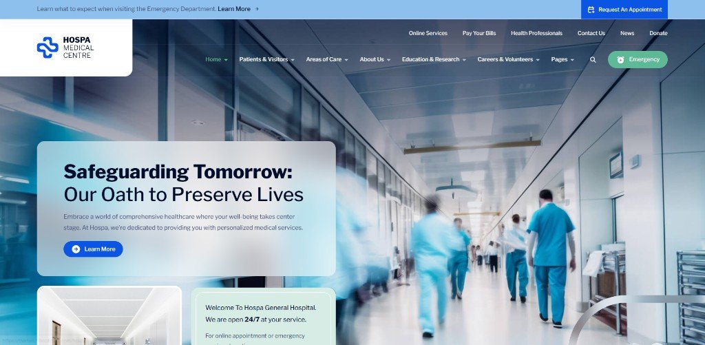 Hospa medical website sample